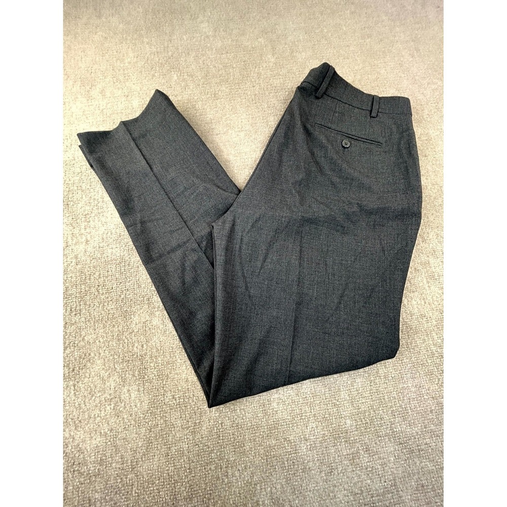 Calvin Klein Dress Pants Men 36x32 Black Stretch Mid Rise Straight Formal Office